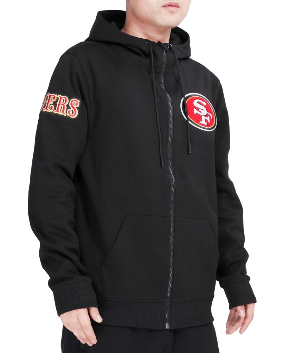 Pro Standard Men San Francisco 49ers 4-Hit Full-Zip Hoodie-Black product image 2, provided for visual reference and product