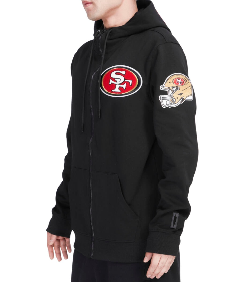 Pro Standard Men San Francisco 49ers 4-Hit Full-Zip Hoodie-Black product image 3, provided for visual reference and product