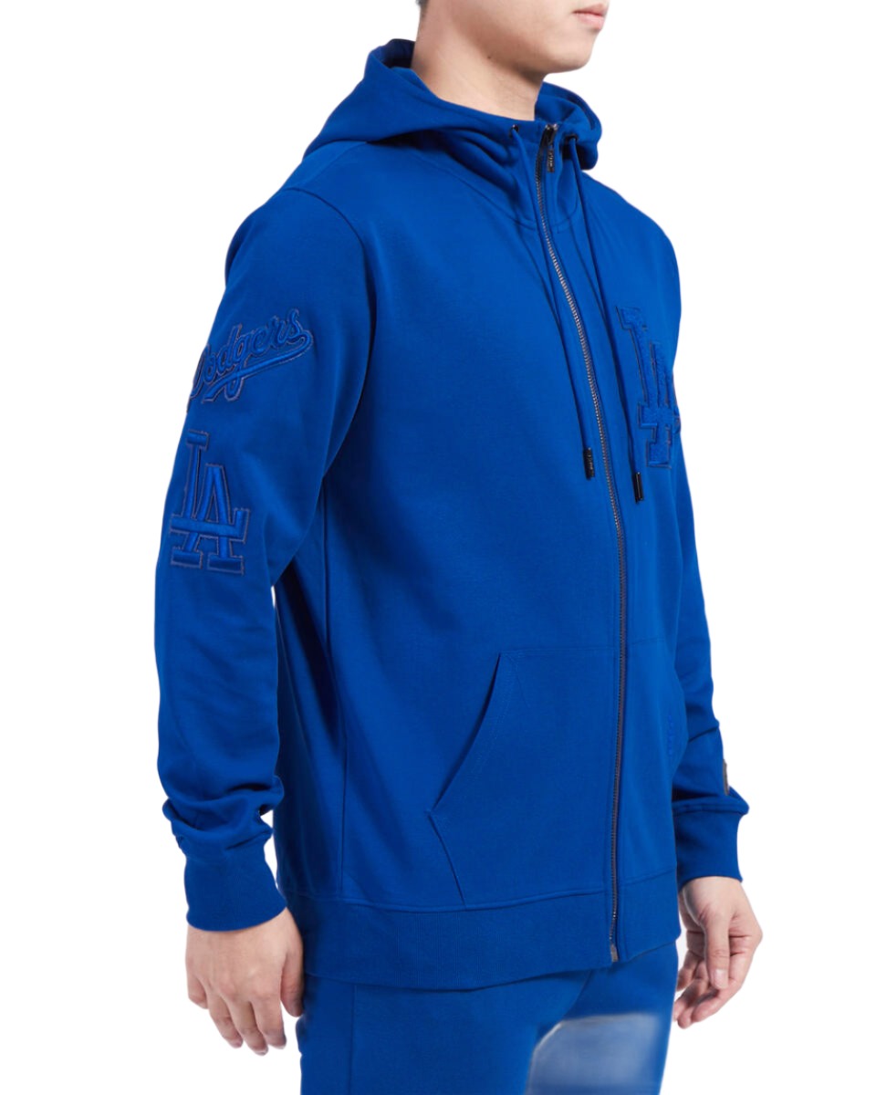 Pro Standard Los Angeles Dodgers Triple Tonal DK Full-Zip PO Hoodie-Blue product image 3, provided for visual reference and