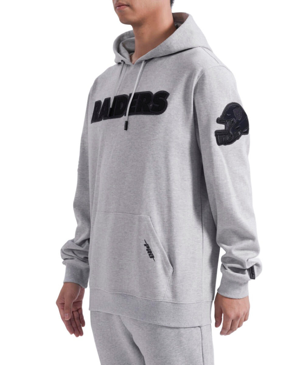 Pro Standard Las Vegas Raiders Triple Tonal Dk Po Hoodie - Heather Grey product image 4, provided for visual reference and