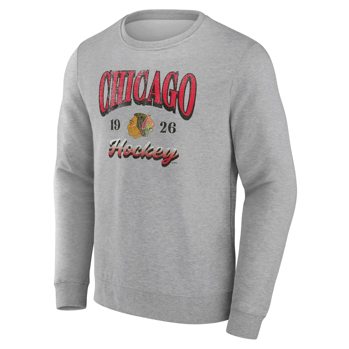 Chicago Blackhawks Nimbus Grey Crew Sweatshirt product image 2, provided for visual reference and product detail review