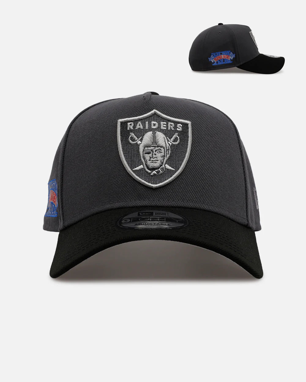 Las Vegas Raiders 'Stealth 2.0' 9FORTY A-Frame Snapback- GREY/BLACK product image 1, provided for visual reference and