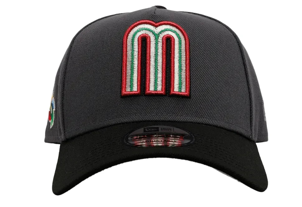 New Era Mexico WBC 9FORTY A-Frame Snapback Hat-Graphite Grey product image 1, provided for visual reference and product