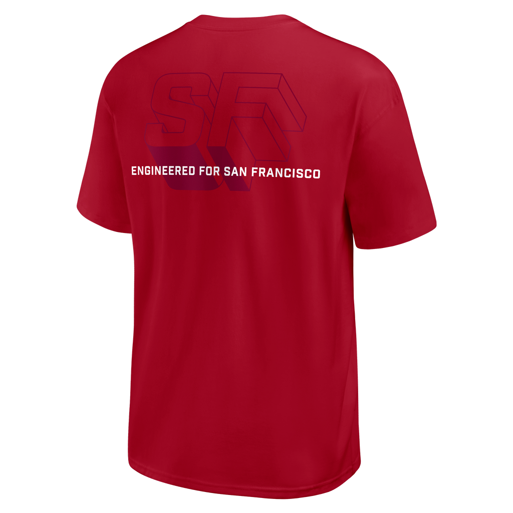 Nike San Francisco 49ers Essential Short Sleeve T-Shirt-Red product image 2, provided for visual reference and product