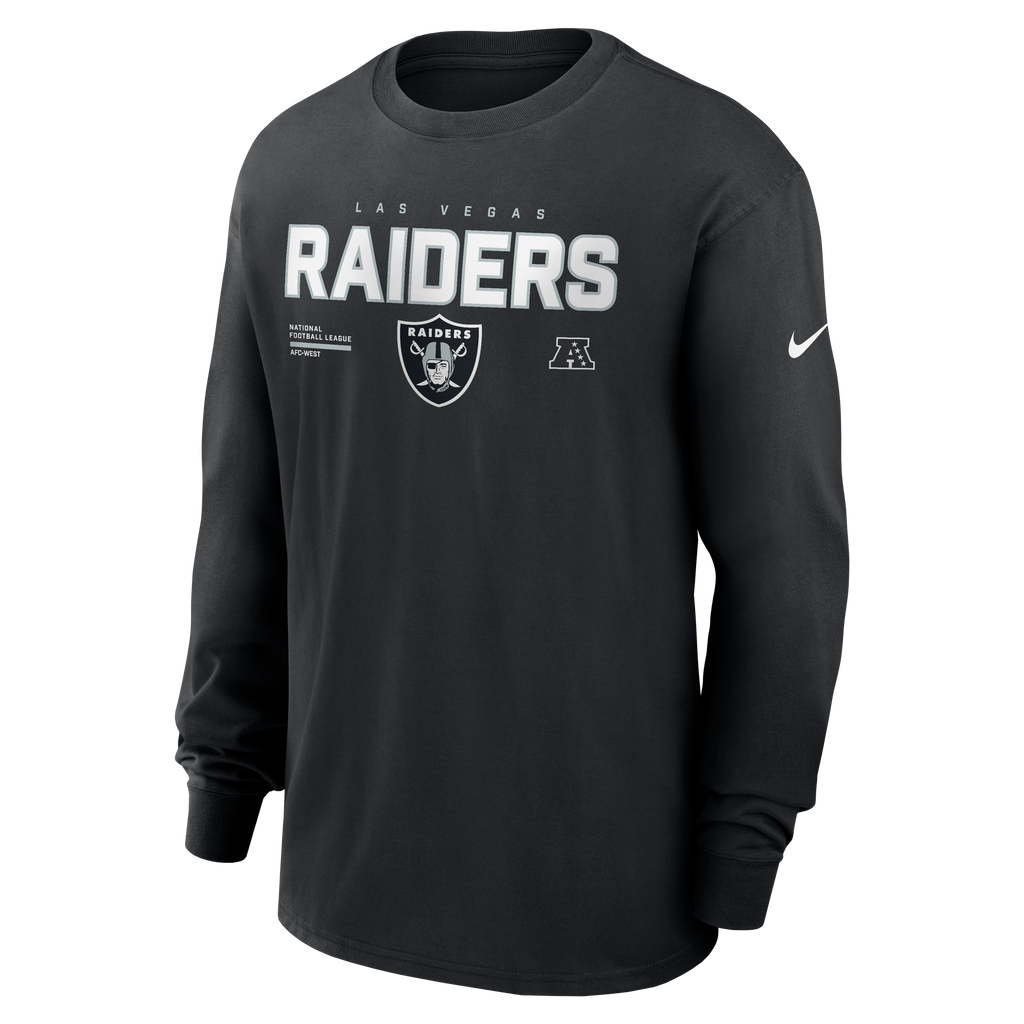 Nike Las Vegas Raiders Long Sleeve T-Shirt-Black product image 1, provided for visual reference and product detail review