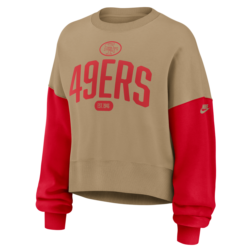 Nike Women San Francisco 49ERS Rewind Oversize Cropped Hoodie product image 1, provided for visual reference and product