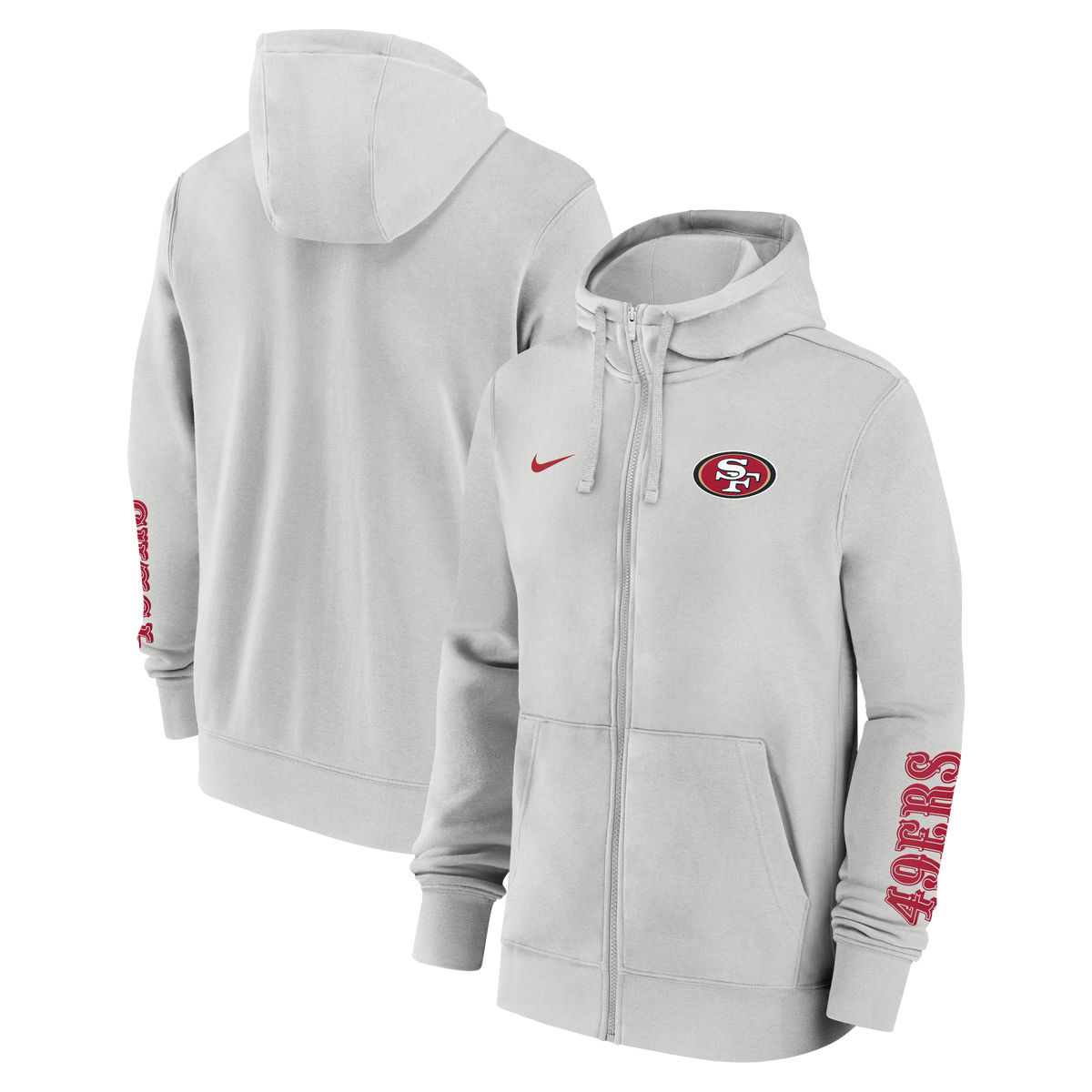 Nike San Francisco 49ers Club Full-Zip Hoodie product image 3, provided for visual reference and product detail review