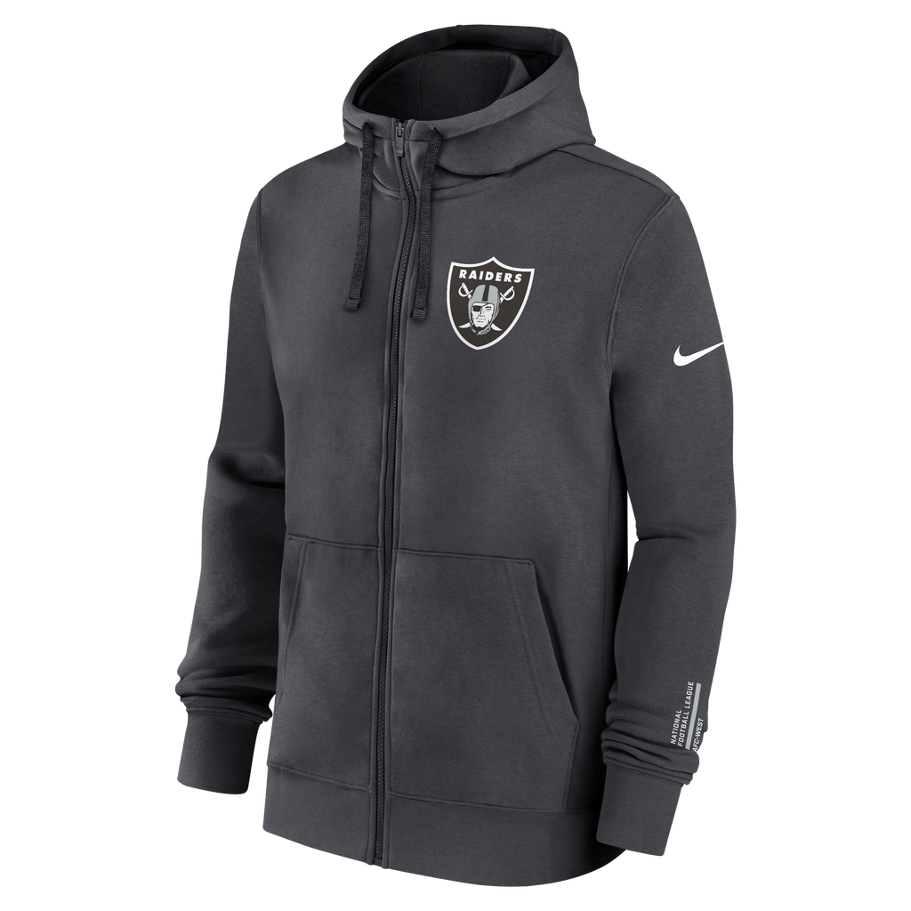 Nike Men Las Vegas Raiders Club Full Zip Jacket-Black product image 1, provided for visual reference and product detail