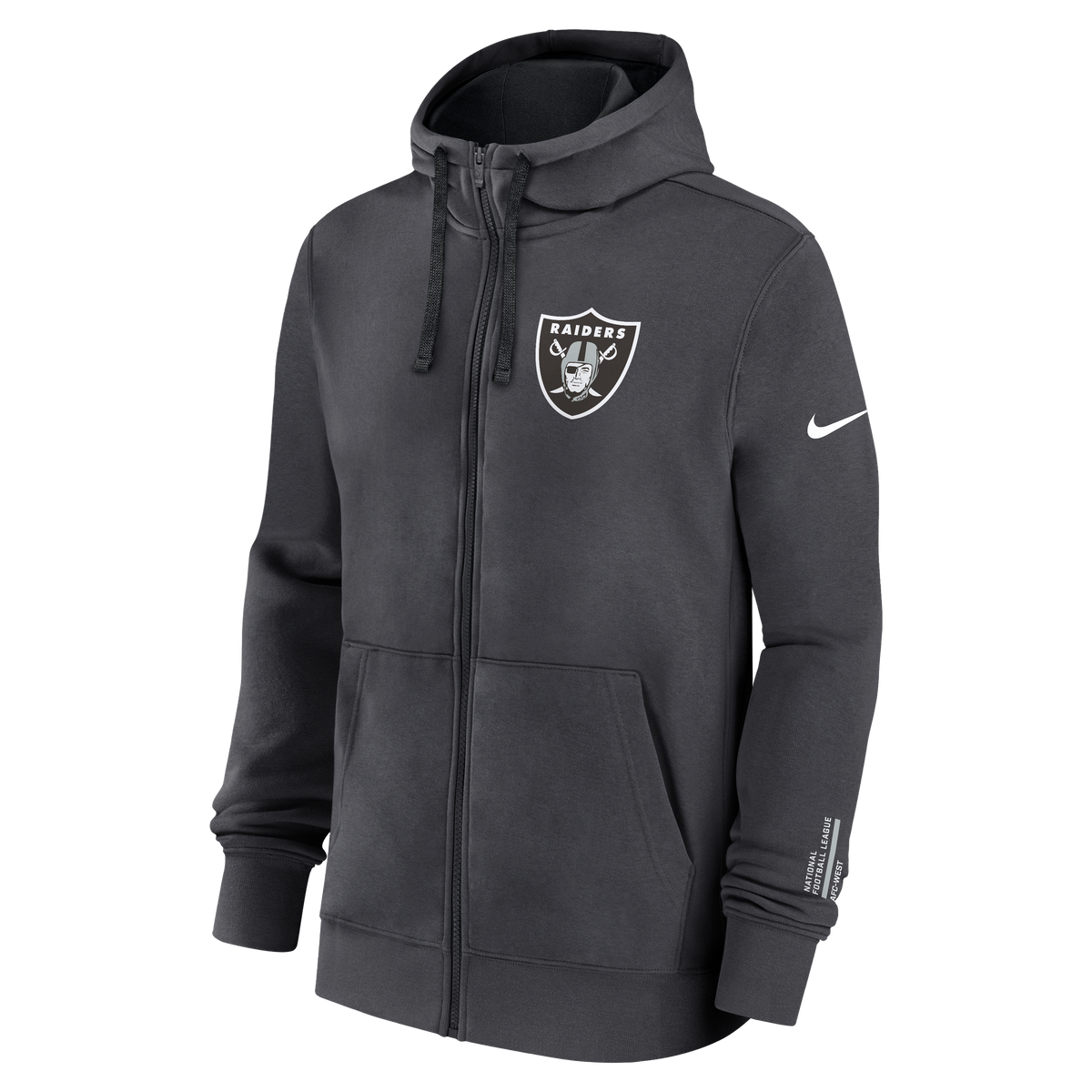 Nike Men Las Vegas Raiders Club Full Zip Jacket-Black product image 1, provided for visual reference and product detail