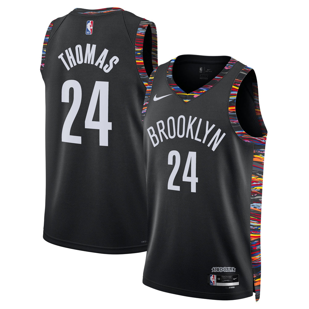 Brooklyn Nets Nike 2025/26 City Edition Swingman Jersey - Black - Cam Thomas - Unisex product image 1, provided for visual