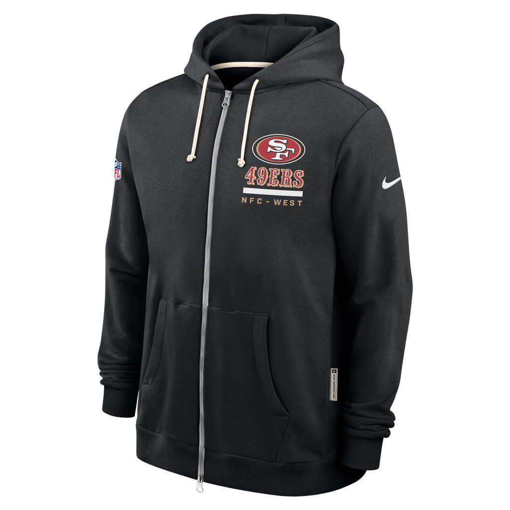 Nike Men San Francisco 49ers Official On Field Full Zip Jacket product image 1, provided for visual reference and product