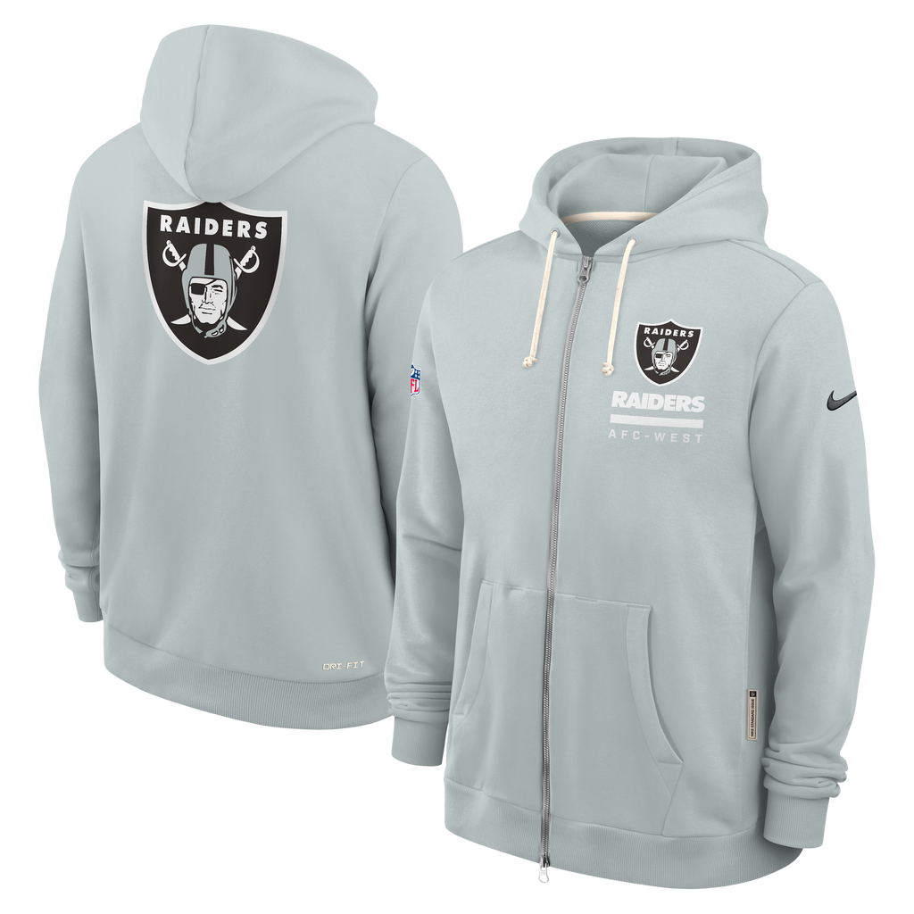 Nike Men Las Vegas Raiders Official On Field Full Zip Jacket -Gray product image 3, provided for visual reference and