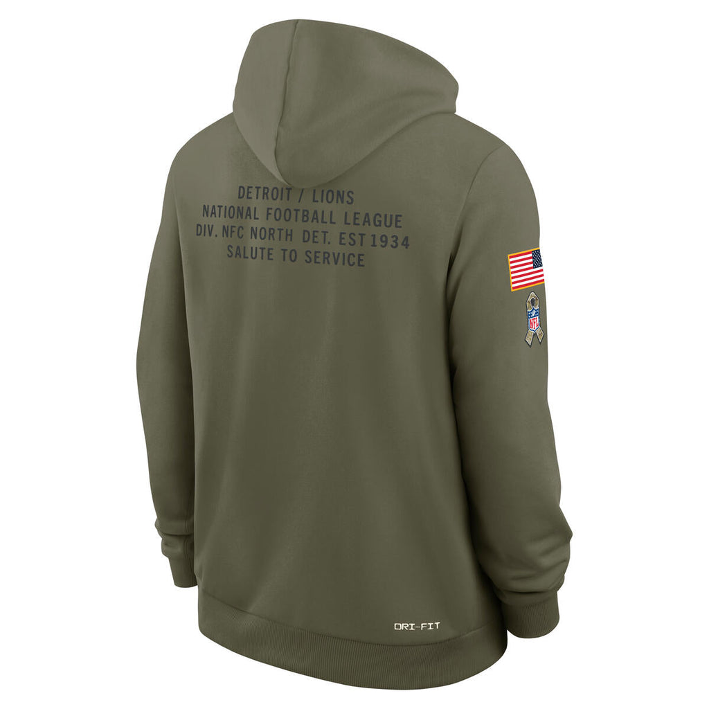 Detroit Lions Nike Men 2025 Salute To Service Sideline Hoodie product image 3, provided for visual reference and product