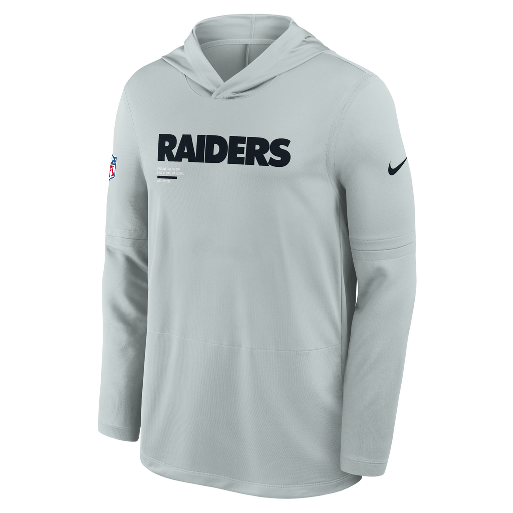 Nike Las Vegas Raiders Light Weight T-Shirt Hoodie-Gray product image 1, provided for visual reference and product detail