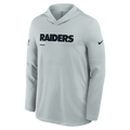 Nike Las Vegas Raiders Light Weight T-Shirt Hoodie-Gray product image 1, provided for visual reference and product detail