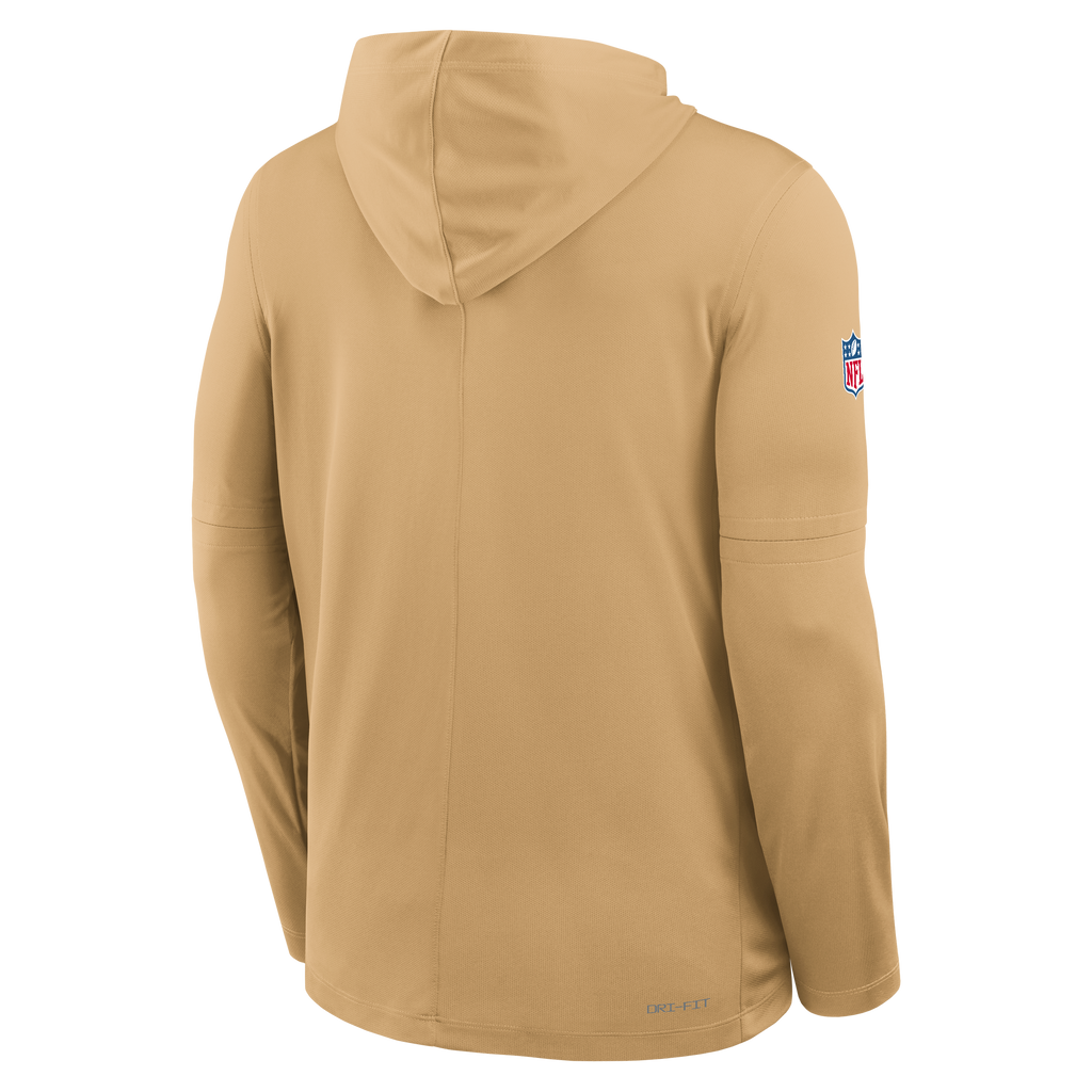 Nike San Francisco 49ers Light Weight T-Shirt Hoodie-Tan product image 2, provided for visual reference and product detail