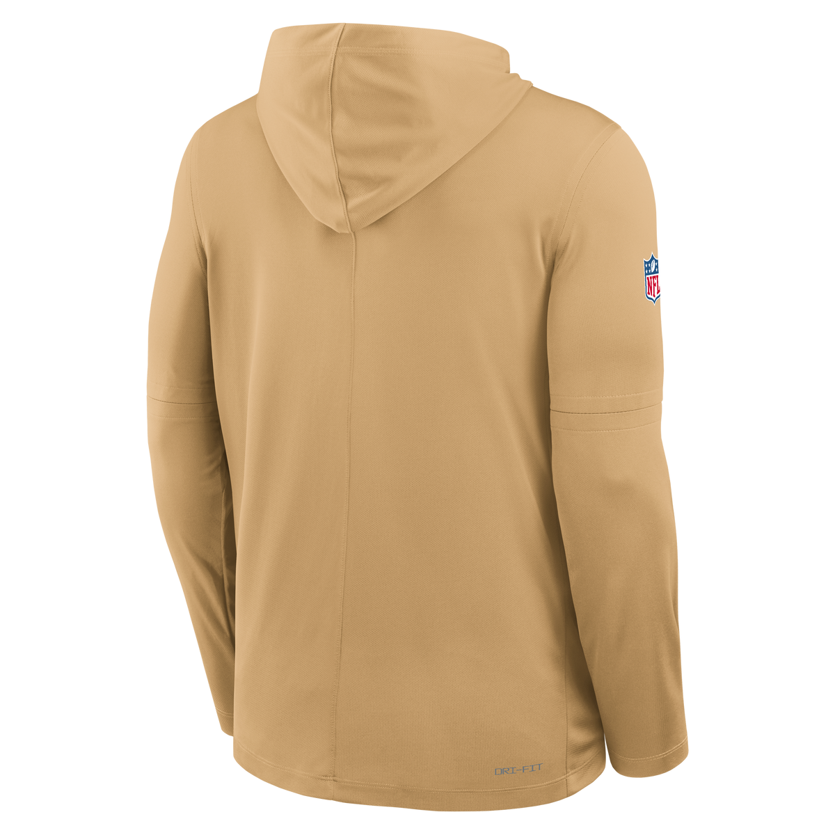 Nike San Francisco 49ers Light Weight T-Shirt Hoodie-Tan product image 2, provided for visual reference and product detail