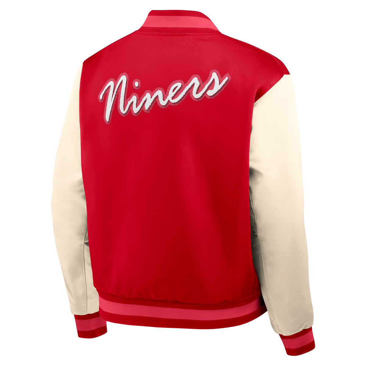 Nike Men San Francisco 49ers Rewind Legacy Varsity Jacket product image 2, provided for visual reference and product detail