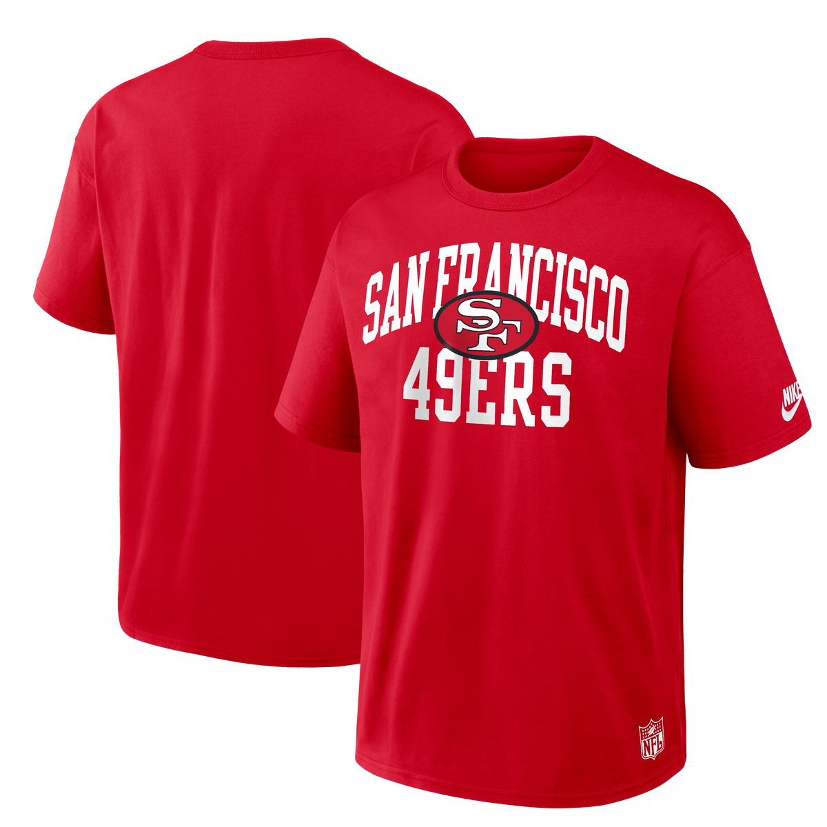 Nike San Francisco 49ers Rewind Loose Fit Heavyweight T-Shirt product image 3, provided for visual reference and product