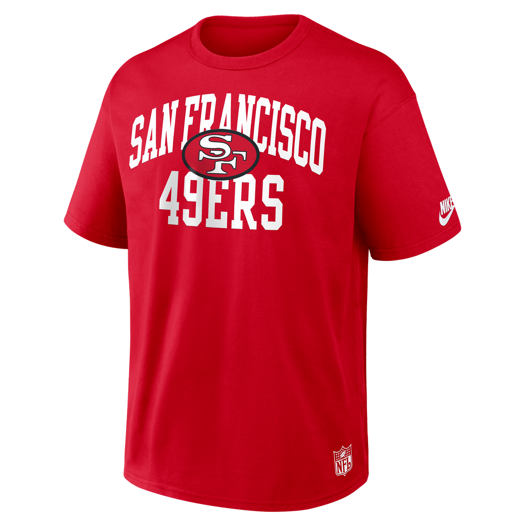 Nike San Francisco 49ers Rewind Loose Fit Heavyweight T-Shirt product image 1, provided for visual reference and product