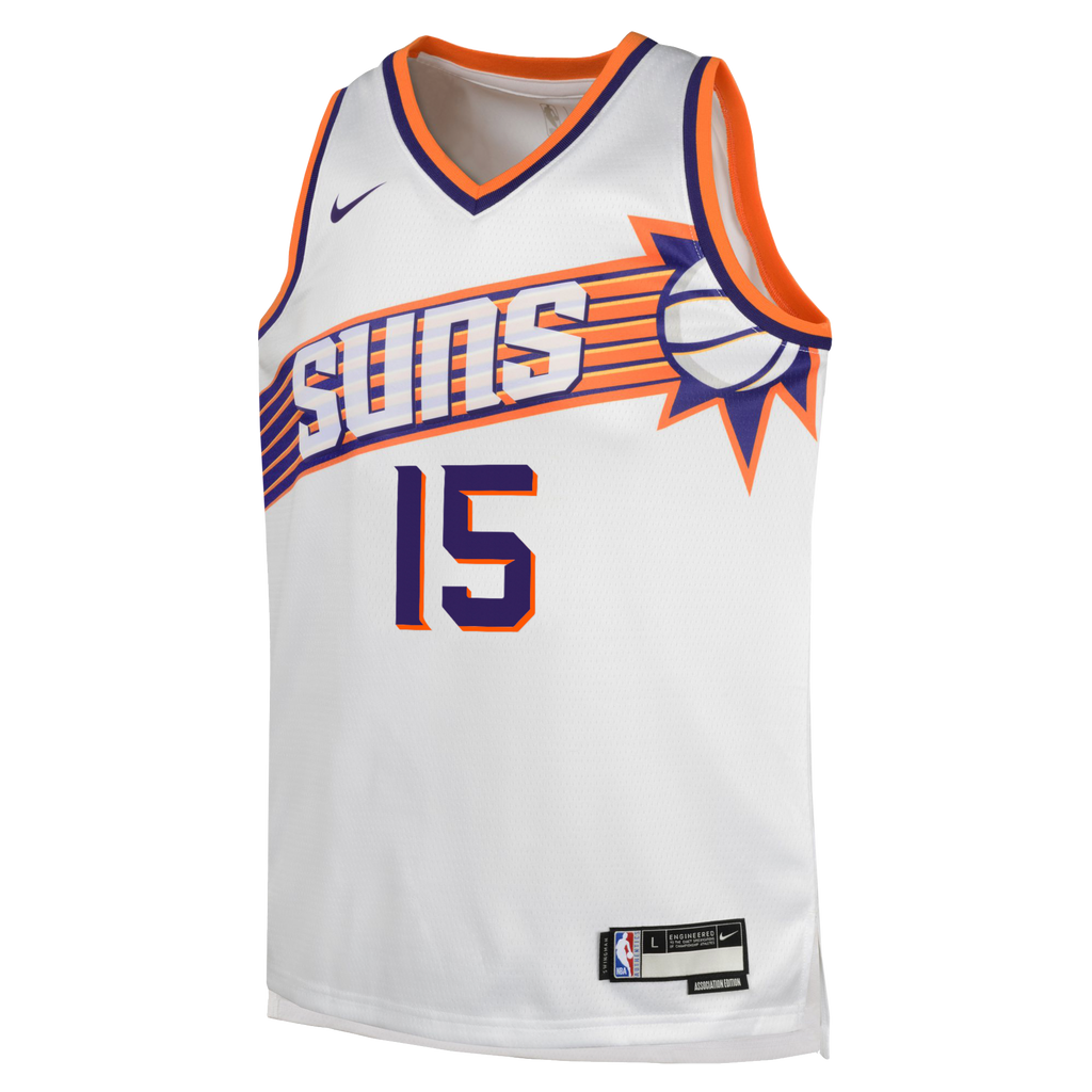 Phoenix Suns Nike Association Edition Swingman Jersey - White - Devin Booker - Youth product image 3, provided for visual