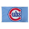 Chicago Cubs Alt 2 Baby Blue 3' x 5' Deluxe Flag product image 1, provided for visual reference and product detail review