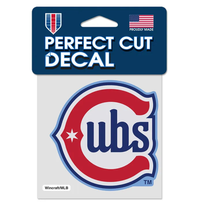 Chicago Cubs Alt Blues Logo 4" x 4" Perfect Cut Decal product image 1, provided for visual reference and product detail