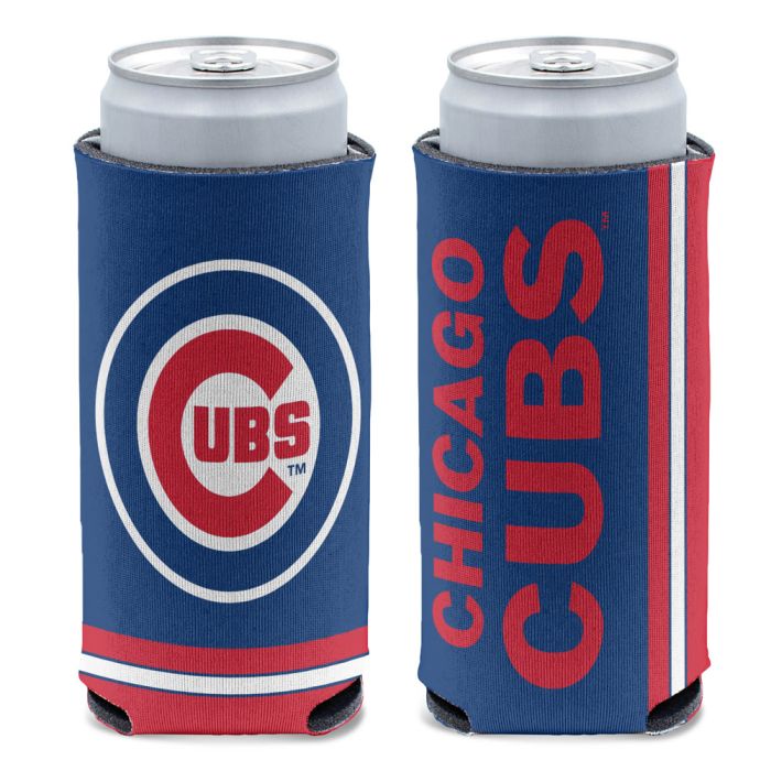 Chicago Cubs 12oz Primary Slim Can Cooler product image 1, provided for visual reference and product detail review