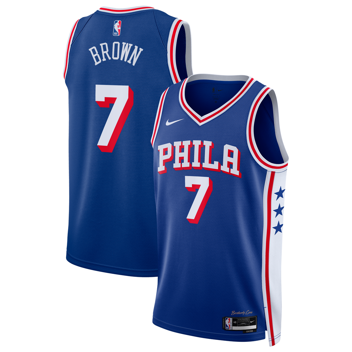 Philadelphia 76ers Nike Icon Edition Swingman Jersey - Royal - Jaylen Brown - Youth product image 1, provided for visual
