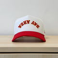 Laces Bay Area Downside Up Adjustable Hat- Red/Gold product image 1, provided for visual reference and product detail review