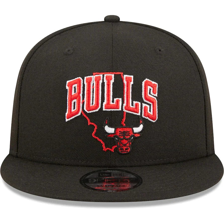 New Era Chicago Bulls State Logo 9FIFTY Snapback Hat product image 1, provided for visual reference and product detail review