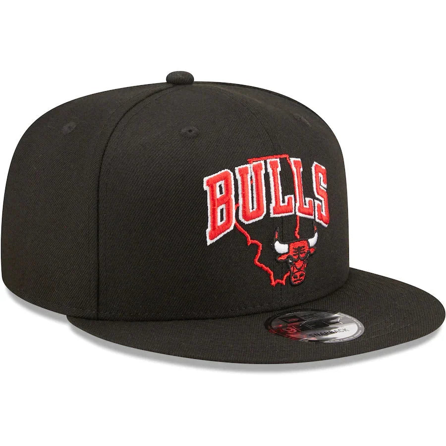 New Era Chicago Bulls State Logo 9FIFTY Snapback Hat product image 3, provided for visual reference and product detail review