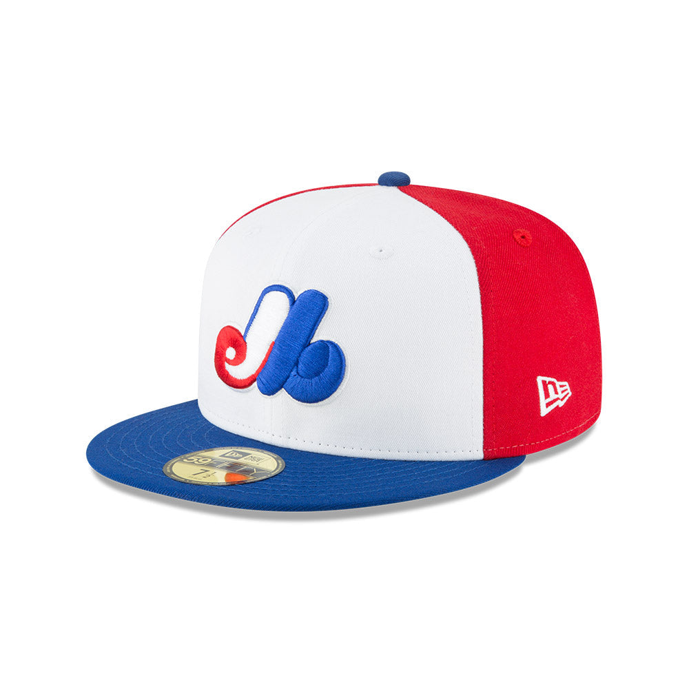 Montreal Expos New Era 59FIFTY Fitted Hat product image 1, provided for visual reference and product detail review