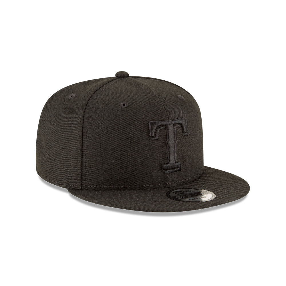 Texas Rangers Black on Black New Era 9FIFTY Snapback Hat product image 3, provided for visual reference and product detail