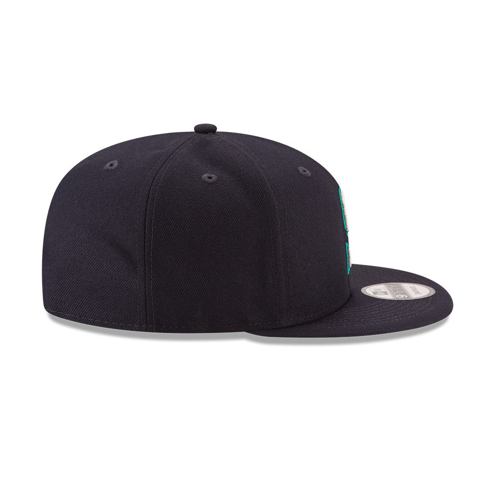 Seattle Mariners Navy New Era 9FIFTY Snapback Hat product image 4, provided for visual reference and product detail review