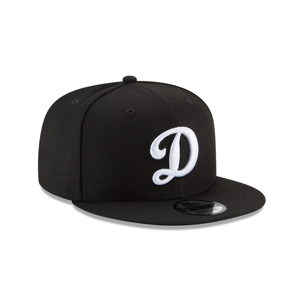 Los Angeles Dodgers New Era Black/White “D” 9FIFTY Snapback Hat product image 3, provided for visual reference and product