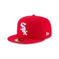 Chicago White Sox White Logo Red New Era 59FIFTY Fitted Hat product image 1, provided for visual reference and product