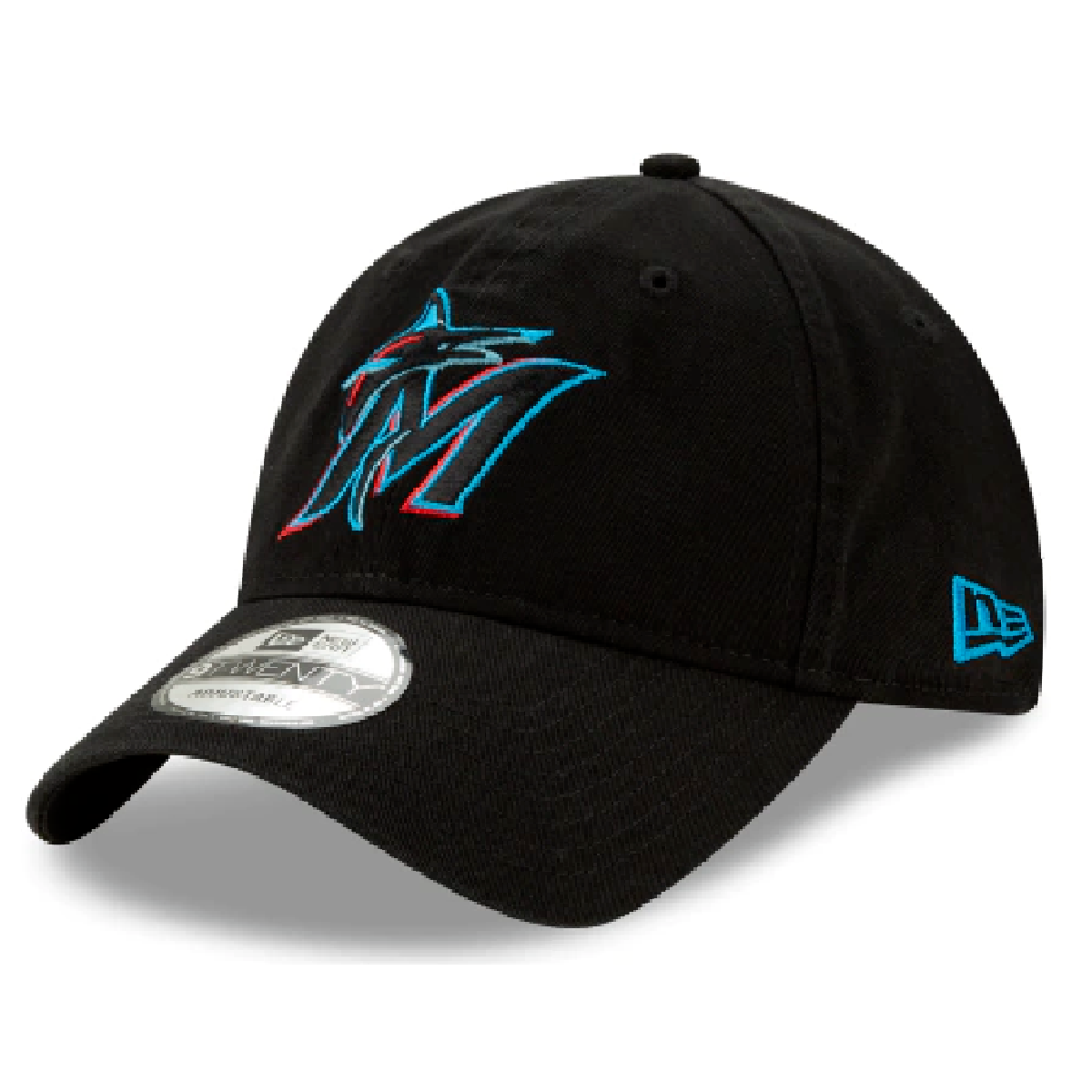 New Era Miami Marlins Core Classic MLB 9Twenty Adjustable- Black product image 1, provided for visual reference and product