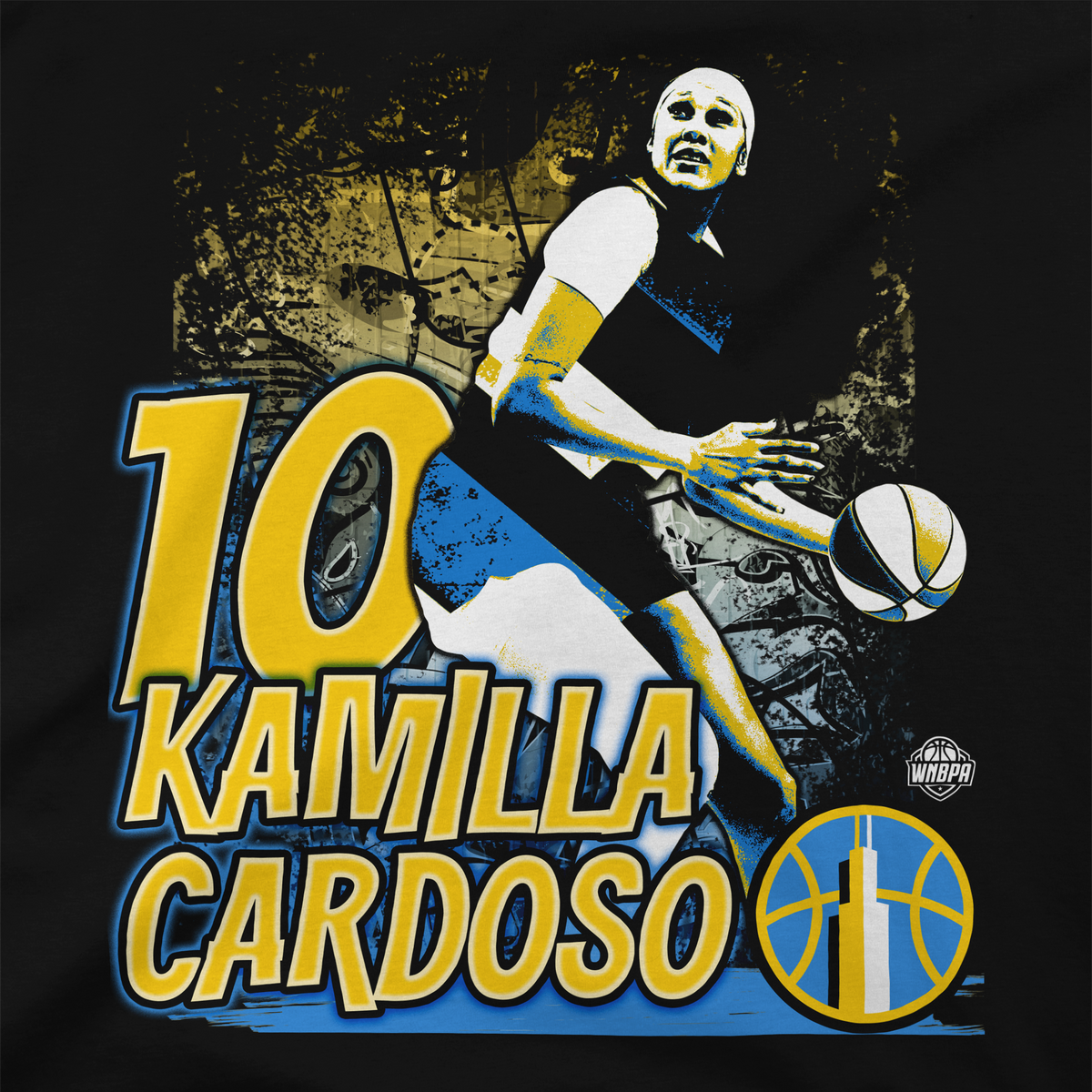Kamilla Cardoso Chicago Sky Run It T-Shirt product image 3, provided for visual reference and product detail review