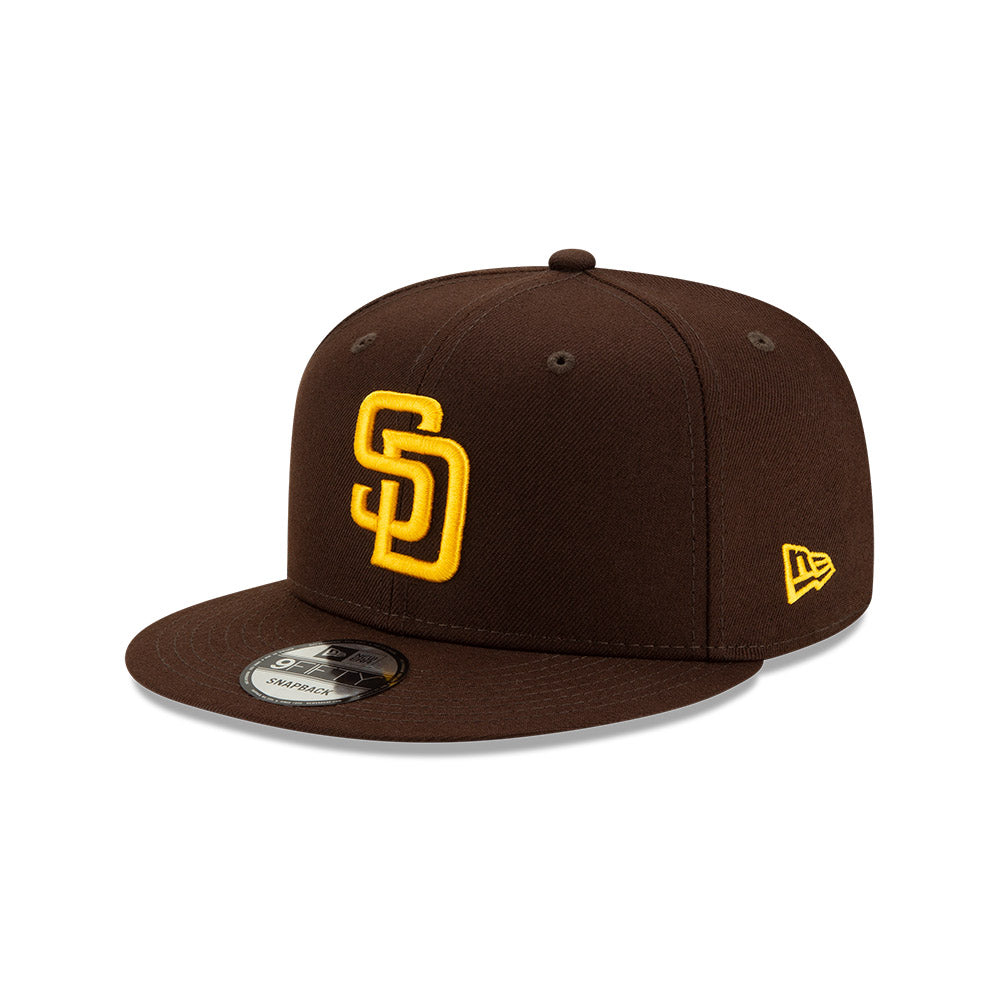 San Diego Padres New Era Brown/Yellow 9FIFTY Snapback Hat product image 1, provided for visual reference and product detail