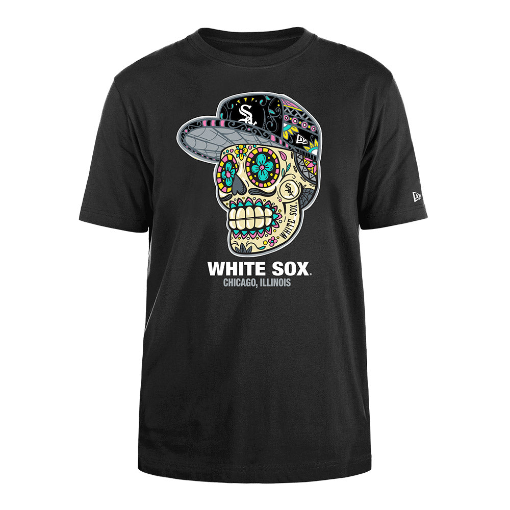 Chicago Whitesox Sugar Skull Black T-Shirt product image 1, provided for visual reference and product detail review