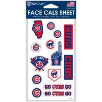 Chicago Cubs Face Cals 4" x 7" Sheet - Skin Safe Face Stickers product image 1, provided for visual reference and product