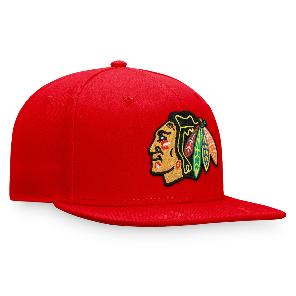 Chicago Blackhawks Red Fanatics Snapback Hat product image 1, provided for visual reference and product detail review