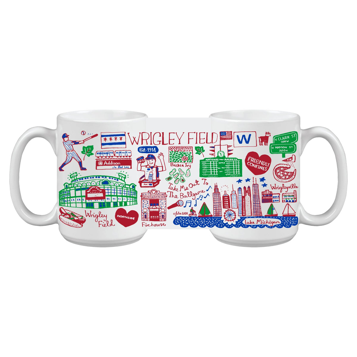 Wrigley Field Julia Gash Impact Grande Mug product image 1, provided for visual reference and product detail review