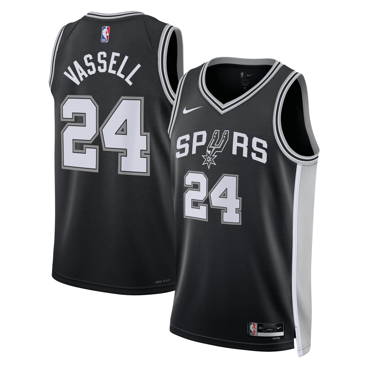 San Antonio Spurs Nike Icon Edition Swingman Jersey - Black - Devin Vassell - Unisex product image 1, provided for visual