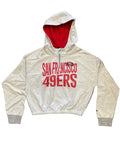 New Era Women San Francisco 49ers Cropped Hoodie Jacket product image 1, provided for visual reference and product detail
