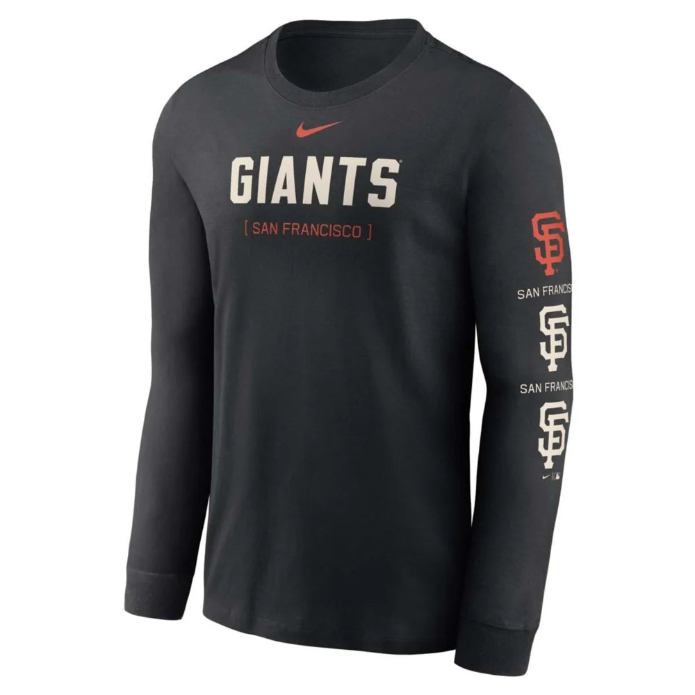 Nike San Francisco Giants Repeater Long Sleeve T-Shirt-Black product image 1, provided for visual reference and product