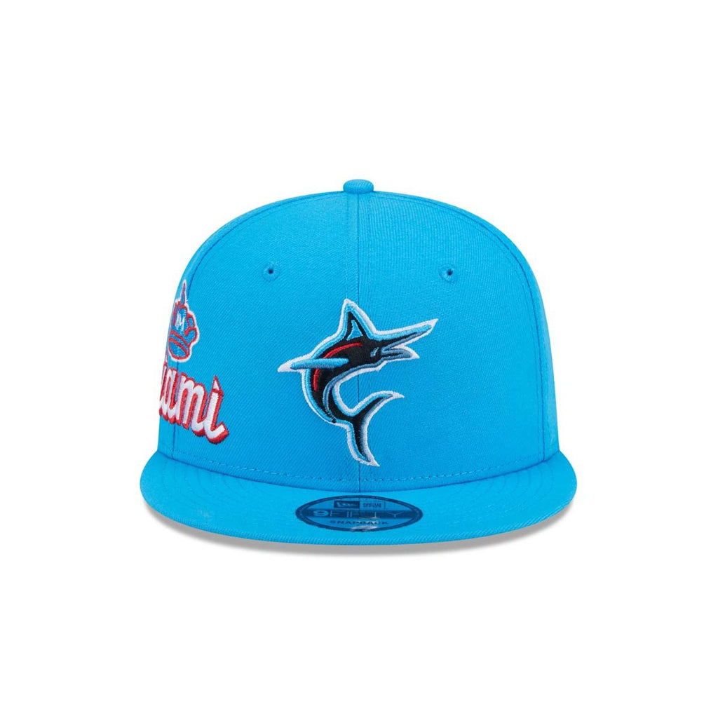 New Era Miami Marlins City Connect Icon 9FIFTY Snapback Hat-blue product image 3, provided for visual reference and product