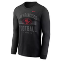 Nike San Francisco 49ers Essential Long-Sleeve Cotton T-Shirt - Black product image 1, provided for visual reference and