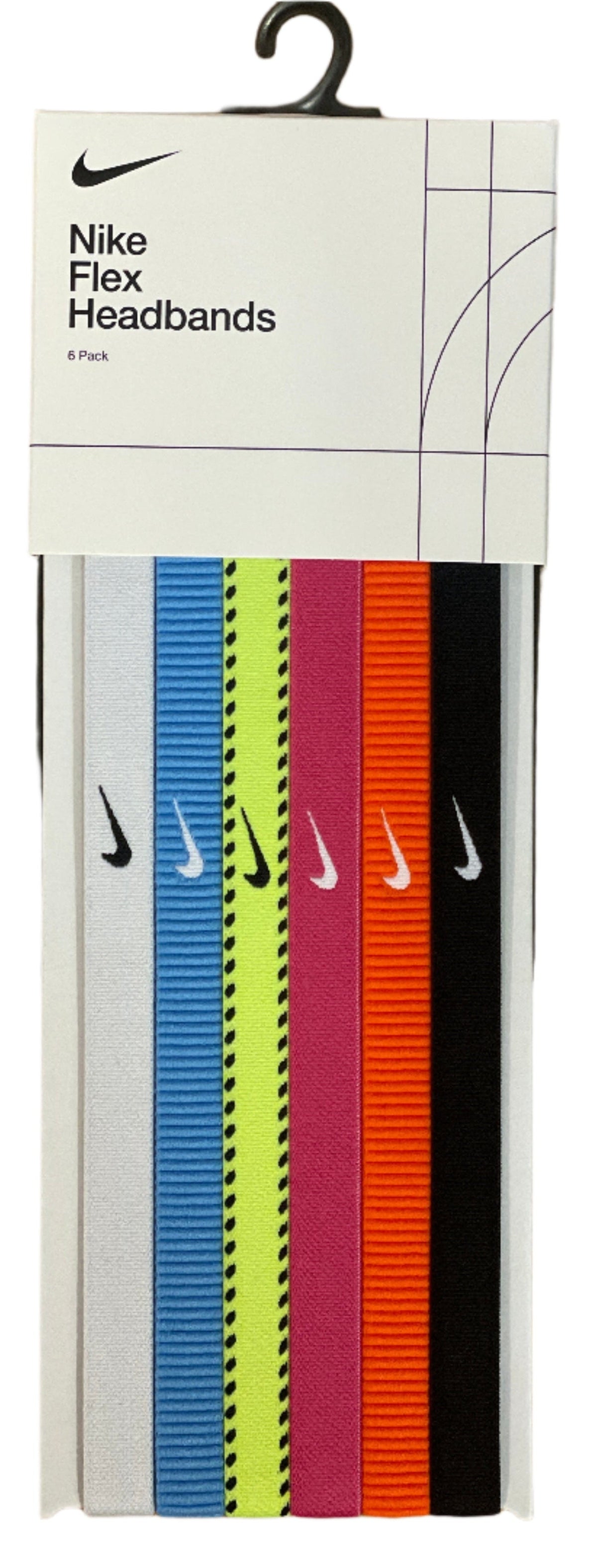Nike Flex Headbands 6-Pack -Pink/Volt/Baby Blue product image 1, provided for visual reference and product detail review